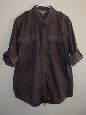 Decree Men Brown Long Sleeve Button Down Shirt